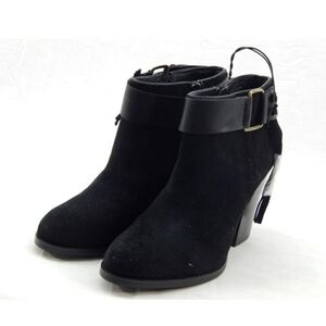 Kensie Massey Suede Canvas Ankle Boots Booties BLACK size 9.5  Women's,